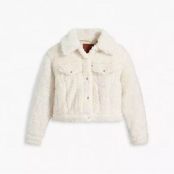 Levi's Jackets & Blazers - Levi’s white baby bubble sherpa trucker jacket